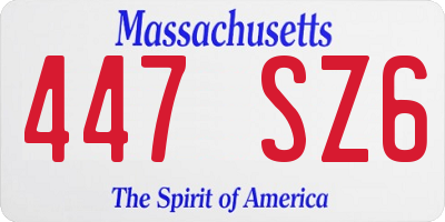 MA license plate 447SZ6