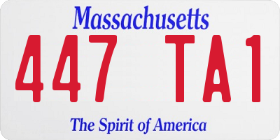 MA license plate 447TA1