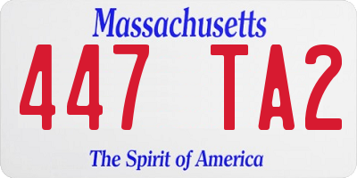 MA license plate 447TA2