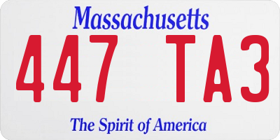 MA license plate 447TA3