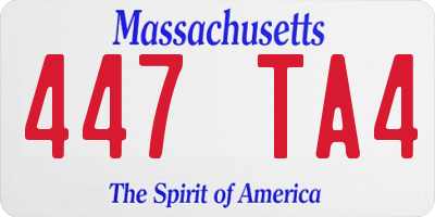 MA license plate 447TA4
