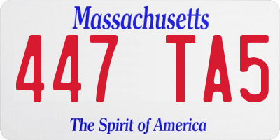 MA license plate 447TA5