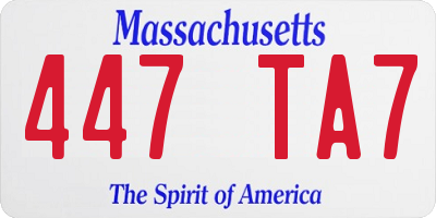 MA license plate 447TA7