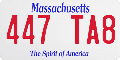 MA license plate 447TA8