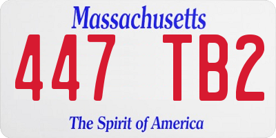 MA license plate 447TB2