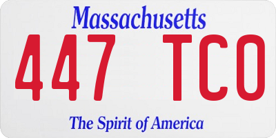 MA license plate 447TC0