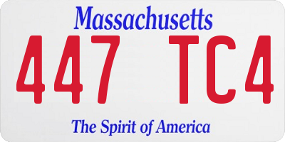 MA license plate 447TC4