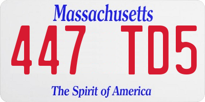 MA license plate 447TD5