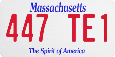 MA license plate 447TE1