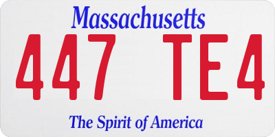 MA license plate 447TE4