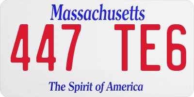 MA license plate 447TE6