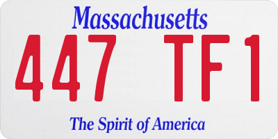 MA license plate 447TF1