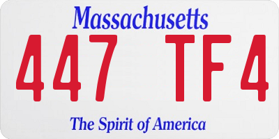 MA license plate 447TF4