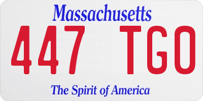 MA license plate 447TG0
