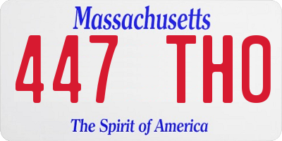 MA license plate 447TH0