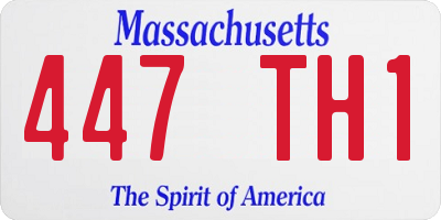 MA license plate 447TH1