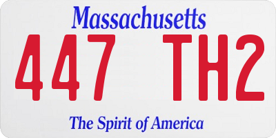 MA license plate 447TH2