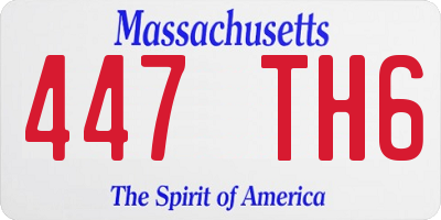 MA license plate 447TH6