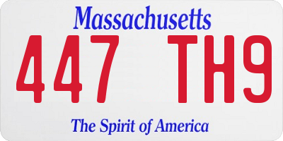 MA license plate 447TH9