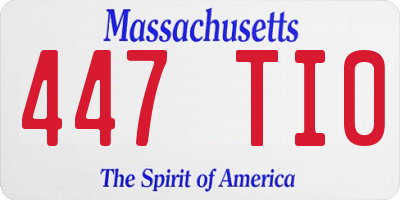 MA license plate 447TI0