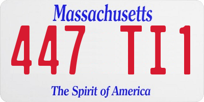 MA license plate 447TI1