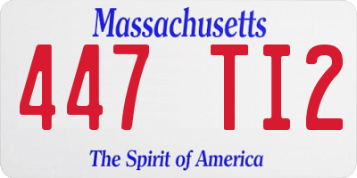 MA license plate 447TI2