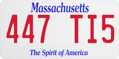 MA license plate 447TI5