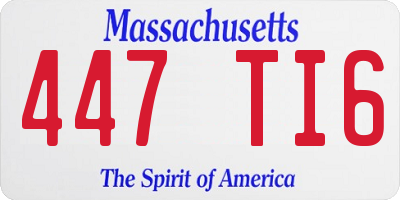 MA license plate 447TI6