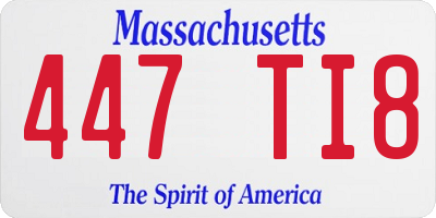 MA license plate 447TI8
