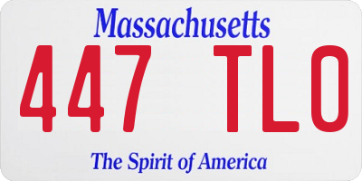 MA license plate 447TL0
