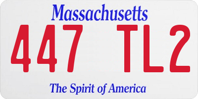 MA license plate 447TL2