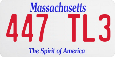 MA license plate 447TL3