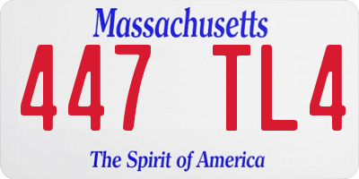 MA license plate 447TL4