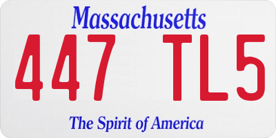 MA license plate 447TL5
