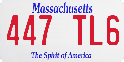 MA license plate 447TL6