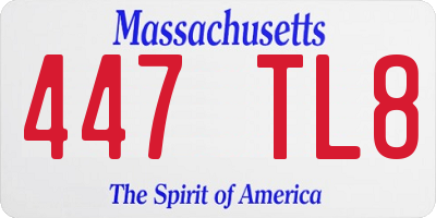 MA license plate 447TL8
