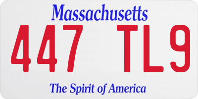 MA license plate 447TL9