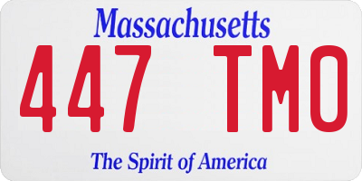 MA license plate 447TM0