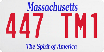 MA license plate 447TM1