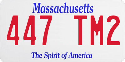 MA license plate 447TM2
