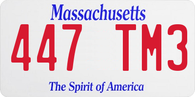 MA license plate 447TM3