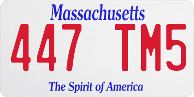 MA license plate 447TM5