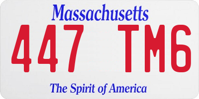 MA license plate 447TM6