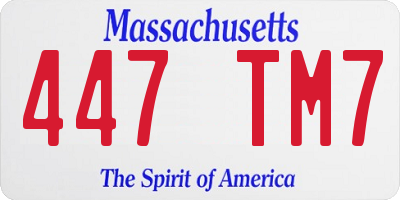 MA license plate 447TM7