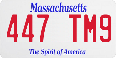 MA license plate 447TM9