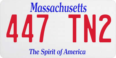 MA license plate 447TN2