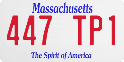 MA license plate 447TP1