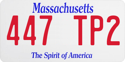 MA license plate 447TP2