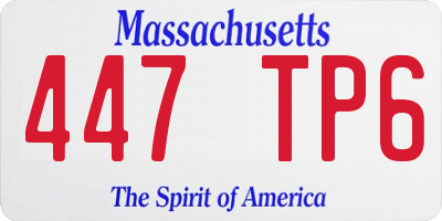MA license plate 447TP6
