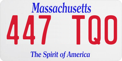 MA license plate 447TQ0